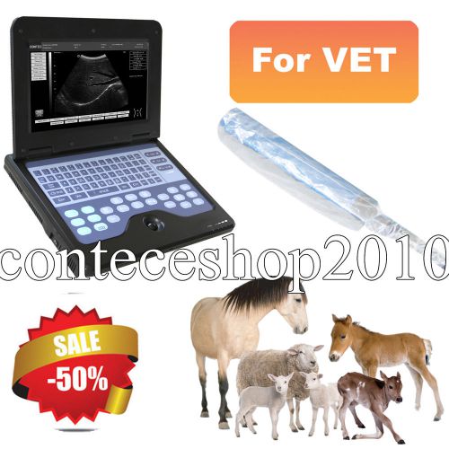 Vet laptop B ultrasound Diagnostic Scanner+6.5MHZ Rectal probe, veterinary