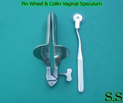 Wartenberg Pin Wheel &amp; Collin Vaginal Speculum Large Gynecology Instruments
