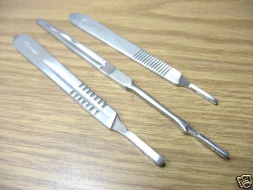 6 ASSORTED SCALPEL KNIFE HANDLES #3 #4 #7 SURGICAL VETERINARY INSTRUMENTS