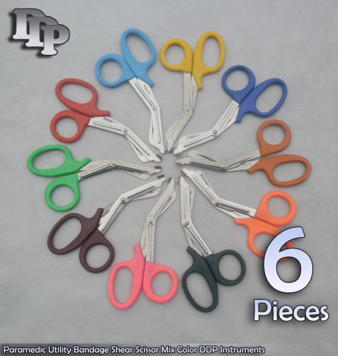 6 utility scissors surgical medical veterinary first aid instuments 5.50&#034; for sale