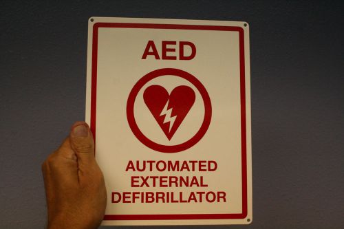 AED Flat Metal Wall Sign - High Quality  - NEW