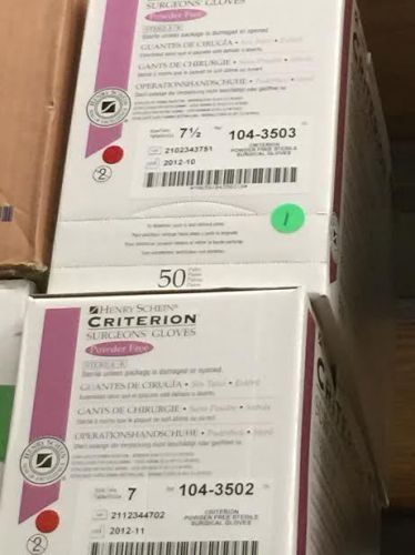 Heny Schein Criterion Sterile Surgical Gloves, Size 7.5 #104-3503 -FREE SHIPPING