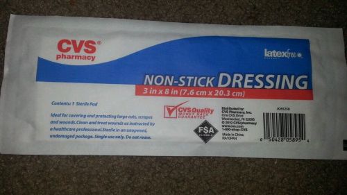 50- 3&#034; X 8&#034; Non-Stick Dressing Latex Free Sterile Pads