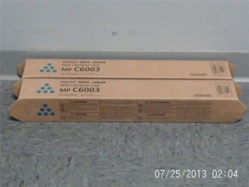 2 New Genuine Ricoh Print Cartridges Cyan type MP C6003
