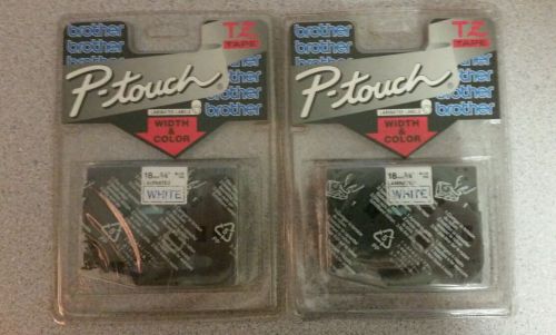 Lot of 2 genuine brother p-touch 3/4&#034; 18mm blue on white tape tz tz 243 for sale
