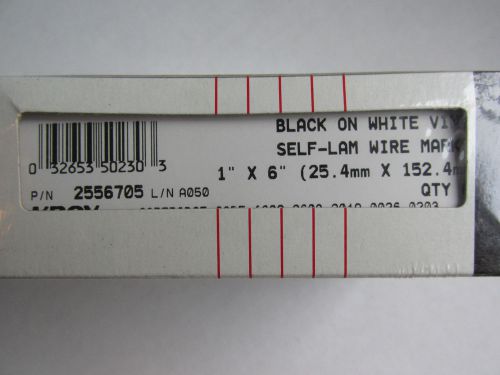 Kroy 2556705 Black on White 1&#034; X 6&#034; Vinyl Wire Markers NEW!!! Free Shipping