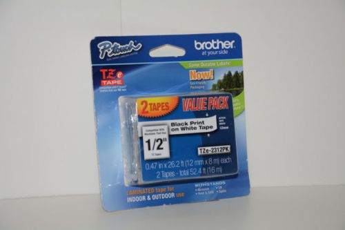 Brother Laminated Black On White Tape 2Pack