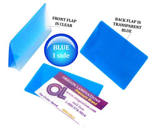 Qty 1000 blue/clear ibm card laminating pouches 2-5/16 x 3-1/4 for sale