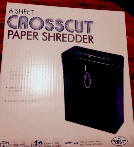 6 Sheet/Credit Card Cross Cut Paper Shredder LX60B Manual Reverse Black Security