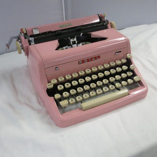 Royal quiet de luxe pink typewriter with sparkle for sale