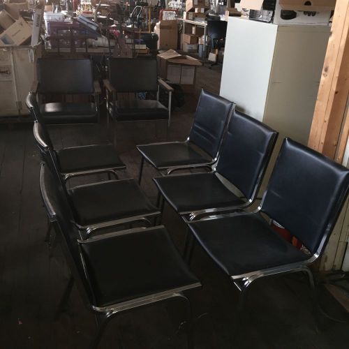 Lot of 8 Office/Waiting Room Chairs Black