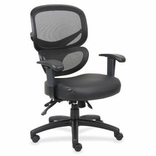 Lorell Executive Chair, Mesh Back, 27&#034;X27&#034;X40-1/2&#034;, Leather/BK (LLR60623)