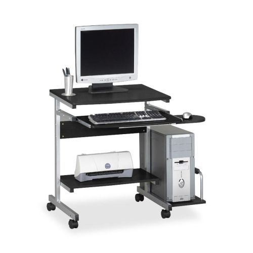 Portrait PC Desk Cart Mobile Workstation, 36-1/2w x 19-1/4d x 31h, Anthracite