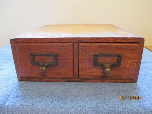 Antique  wagemaker wooden 2 draw index card cabinet for sale