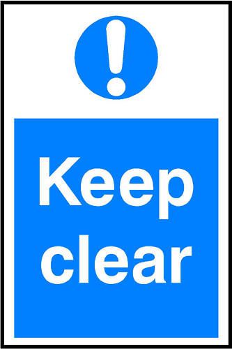 Keep clear - trasparente adesivo, attenzione, pericolo for sale