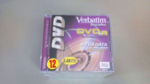 VERBATIM DVD+R 4.7GB DATA 2.4X SPEED VITESSE 12-PACK