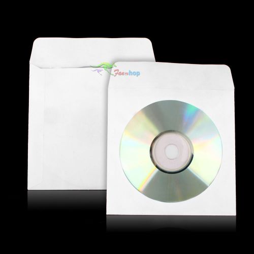 NEW 10 Paper CD DVD R Disc Sleeve Window Flap Envelope