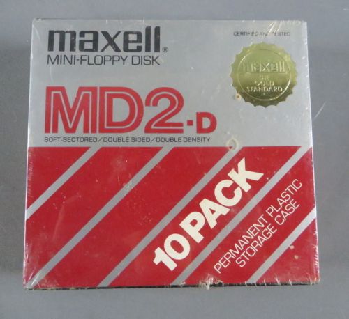Maxell md2-d mini floppy disk 10 pack nos sealed new for sale