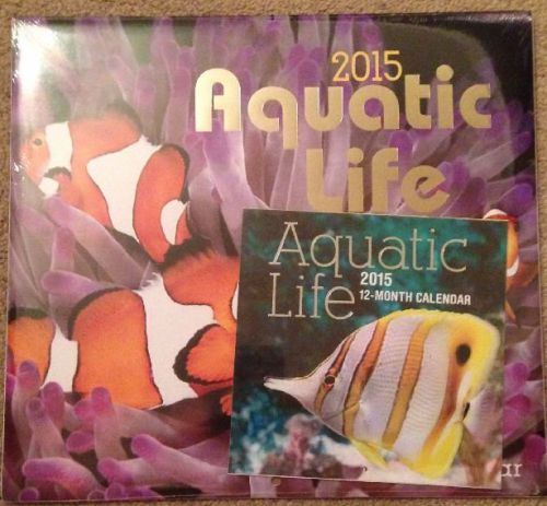 2015 Wall Calendar 12 Month Set of Aquatic Life &amp; Aquatic Life Organizer Planner