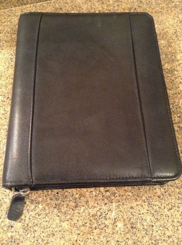 Black Franklin Covey Top Grain Cowhide Leather Planner  1.5 &#034;  7- Ring Classic