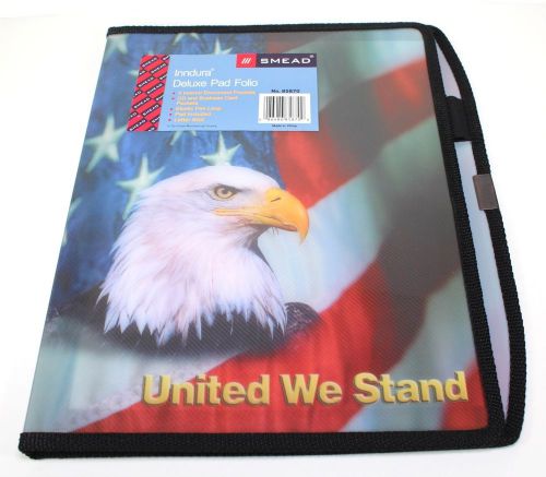 Smead United We Stand Bald Eagle American Flag Folder Deluxe Note Pad Folio 