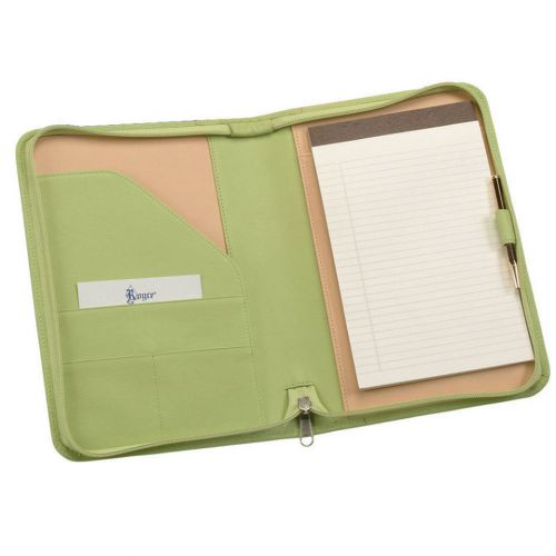 Royce leather zip around jr. writing padfolio - key lime green for sale