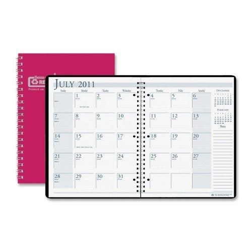 Wirebound leatherette monthly planners, 14 mos, 8-1/2&#034;x11&#034;, red, 2013 for sale