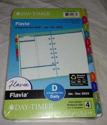 Day-Timer Flavia 2 Page Per Day Refill JAN-DEC 2015 Item # 09607 fits 3 &amp; 7 ring