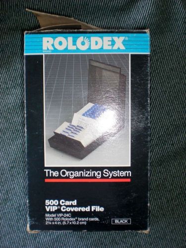 New Rolodex 500 Card File Office Organizing Dust Cover Dividers VIP24C Box