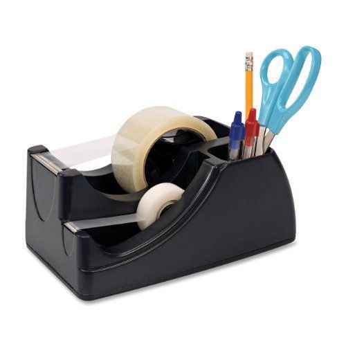 Officemate recycled 2 in 1 heavy duty desk organizer tape dispenser black 96690 for sale
