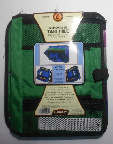 Case-It Removable Tab File for 3-Ring Binders - Model ACC-20 - GREEN- New!