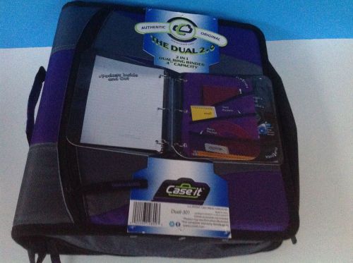 New/Authentic - Case-It Binder- The Dual 2.0- Dual-301 4 Inch Purple FREE SHIP