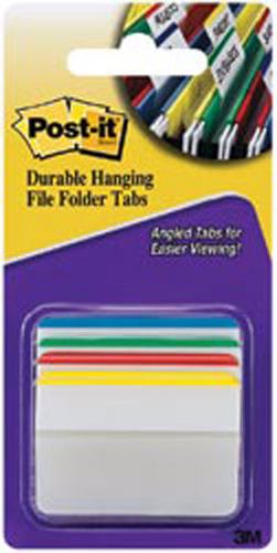 Post-It Durable Hanging File Folder Tabs 2&#034;X1.5&#034; 24/Pk-Assorted Primary Colors3M