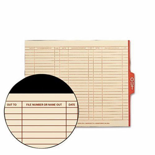 Smead Out Guides, 1/5 Tab, Manila, Letter, Red, 100/Box (SMD61910)