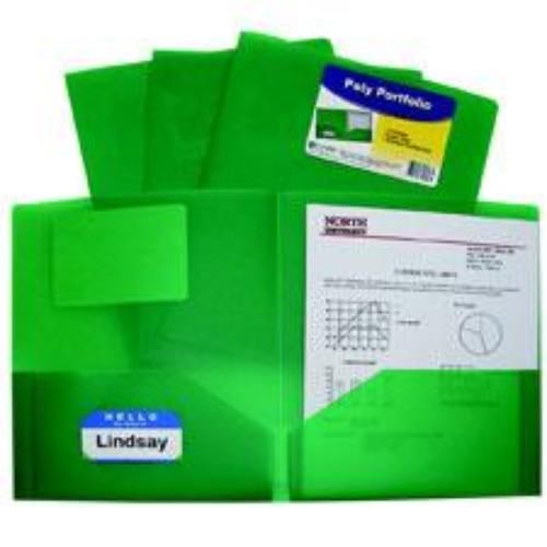 C-line two-pocket poly portfolio heavyweight green 25 count for sale