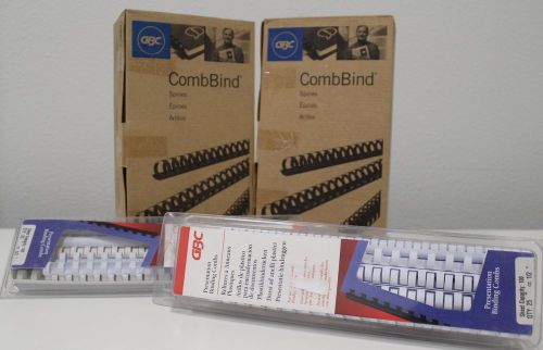 GBC CombBind Standard Spines 85 Sheet Cap White 100/Pack + 4090031 100 Sheet Cap