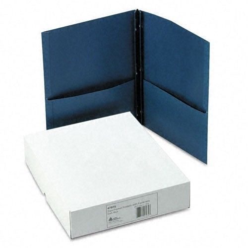 Avery 47975 Two-Pocket Folder w/3-Prong Fasteners, Letter, 25/BX, Dark Blue