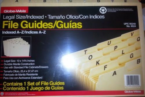Globe-Weis Legal Size File Guides (A-Z Indexed)