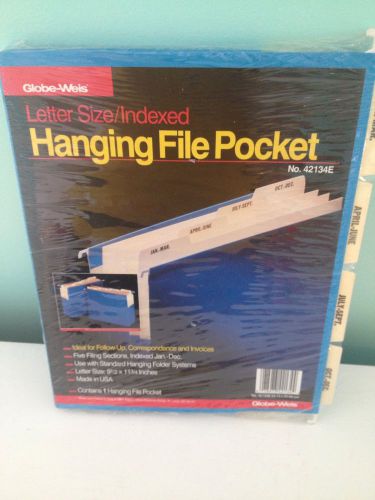 Letter sized indexed five file sections Jan. - Dec. hanging file pocket - NEW