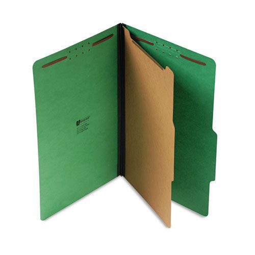 Pressboard folder, legal, four-section, emerald green, 10/box for sale