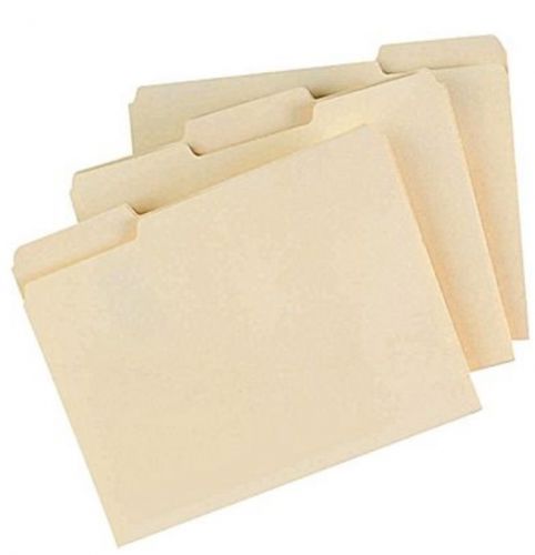 350 staples® 116657 manila file folders, letter, 3 tab, assorted position, for sale