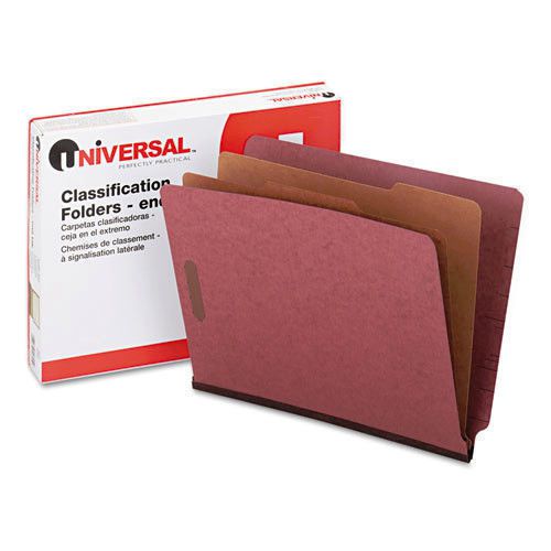 Universal 10315 End Tab Classification Folders, Letter, Six-Section Red, 10/Box