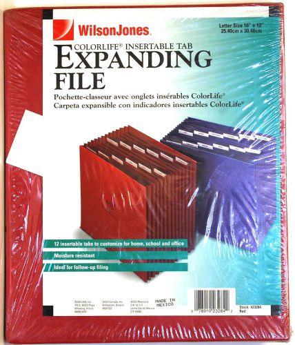 WILSON-JONES COLORLIFE EXPANDABLE FILE - 12 INSERTABLE TABS - LETTER SIZE - NEW