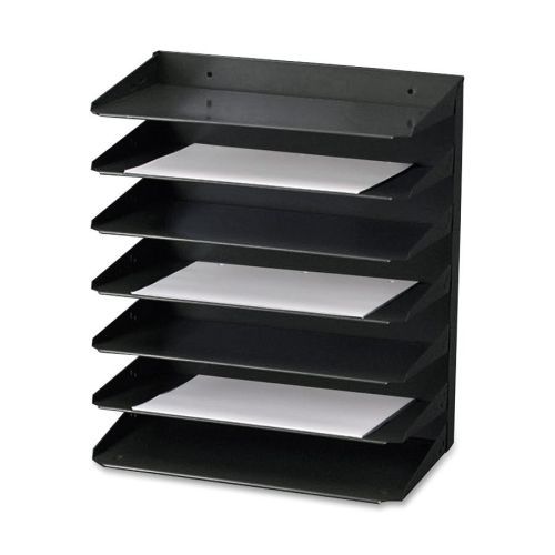 Steelmaster Multi-Tier Horizontal Legal Organizers, Seven Tier, Steel, Black