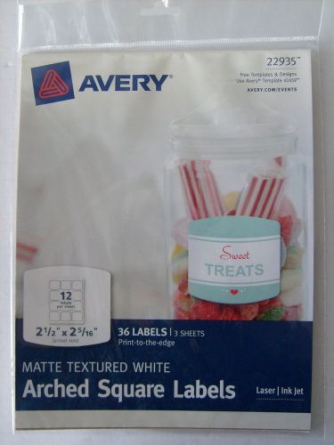 Avery Print to Edge Matte Textured White Arched Square 36 Labels 22935 NOT 22807