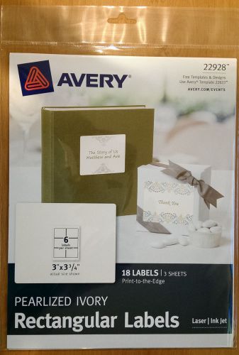 AVERY PEARLIZED IVORY RECTANGULAR LABELS 22928 - 2 Pack