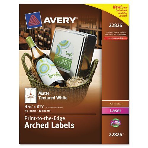 Avery Easy Peel Textured Arched Label - 4.75&#034; Width X 3.50&#034; Length - 40 (22826)