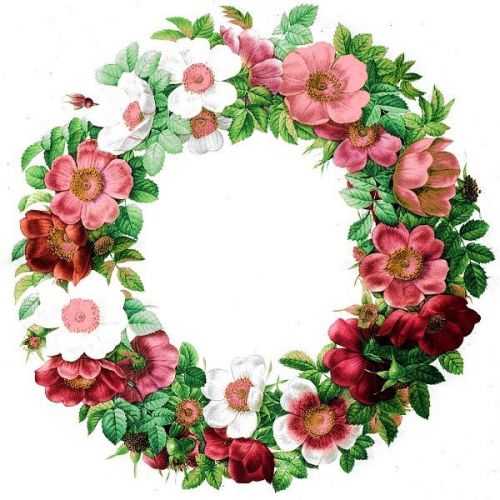 30 Custom Retro Rose Wreath Personalized Address Labels