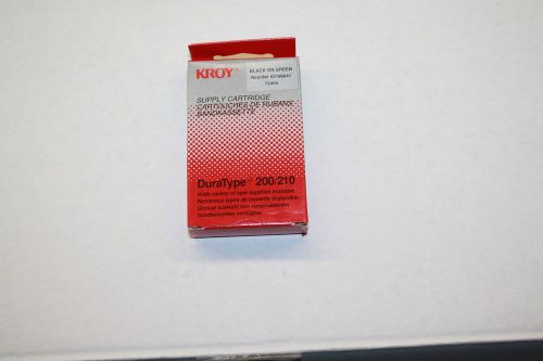 New Kroy DuraType 200/210 Supply Cartridge #2196641 -12 mm (1/2&#034;) Black on Green