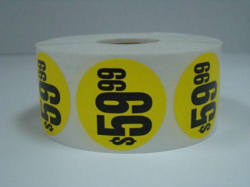 1 Roll of 1.5 Round $59.99 Yellow Price Point Stickers